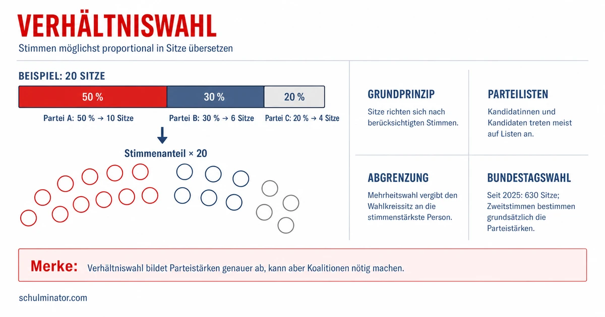Verhältniswahl: Stimmen und Sitze einfach erklärt