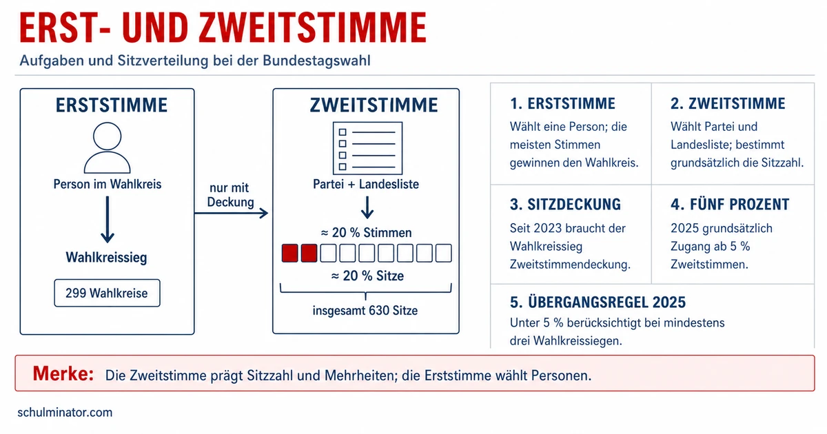 Zweitstimme: Bedeutung bei der Bundestagswahl