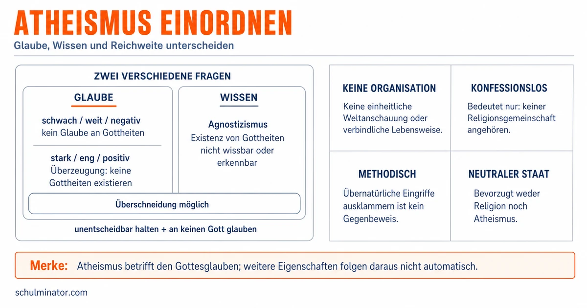 Atheismus: Bedeutung, Formen und Abgrenzung