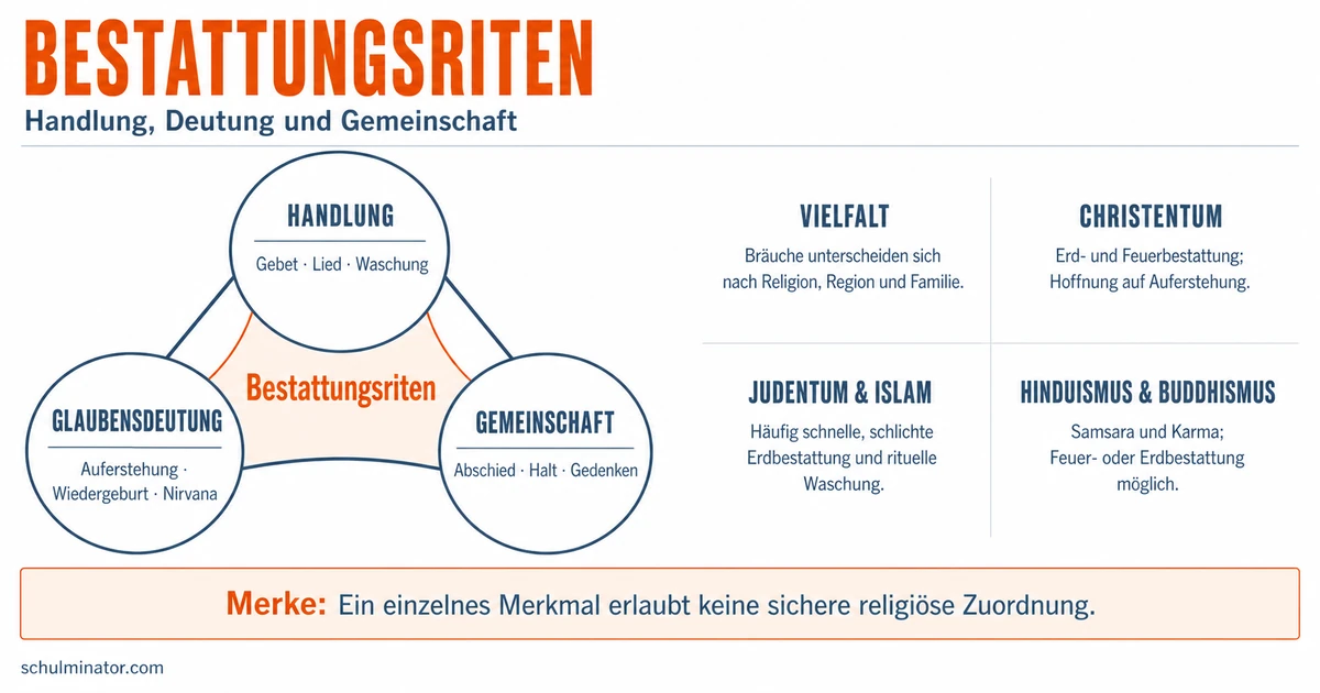 Bestattung: Rituale der Religionen vergleichen
