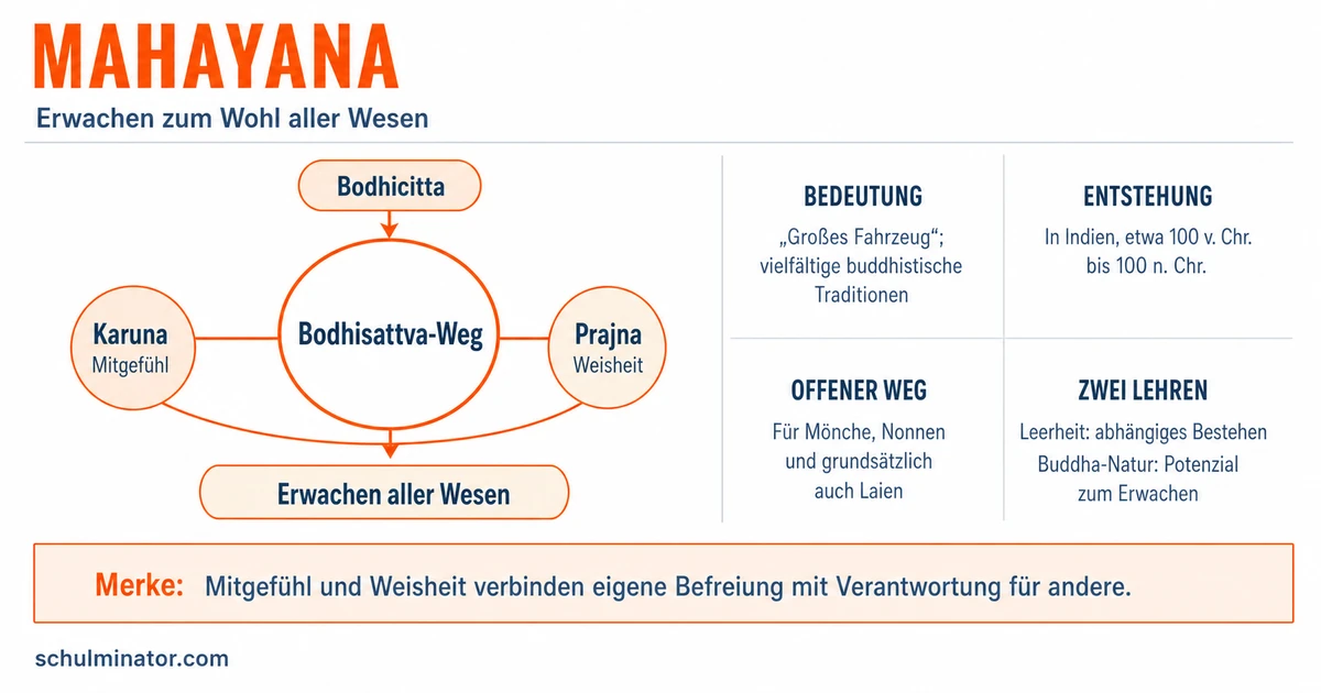 Mahayana: Lehren und Bodhisattva-Ideal erklärt