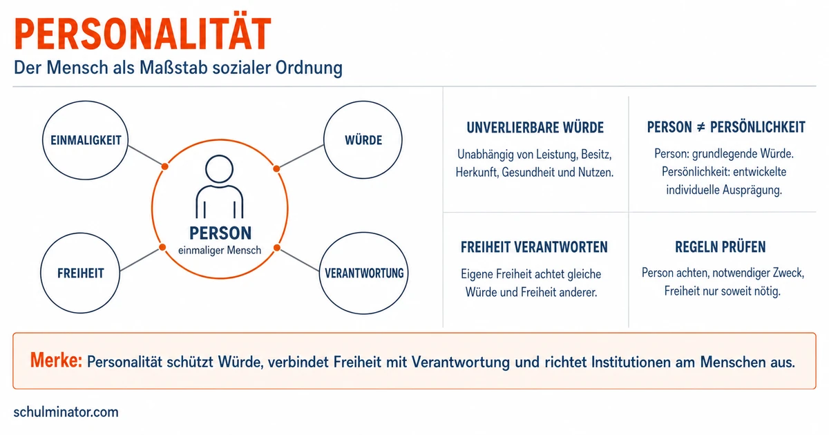 Personalität: Würde, Freiheit und Verantwortung