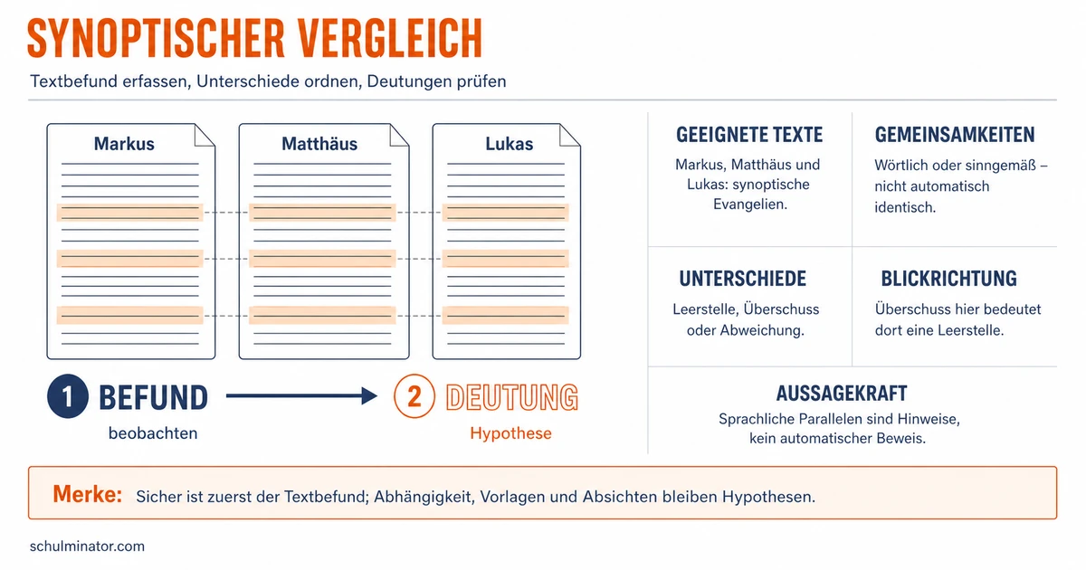 Synoptischer Vergleich: Evangelien untersuchen