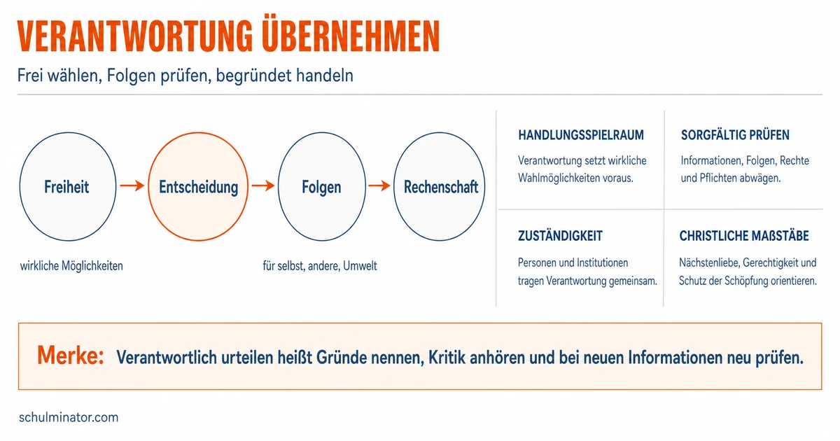 Verantwortung: frei entscheiden und begründet handeln