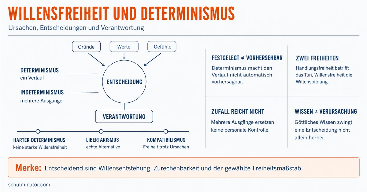 Willensfreiheit und Determinismus einfach erklärt
