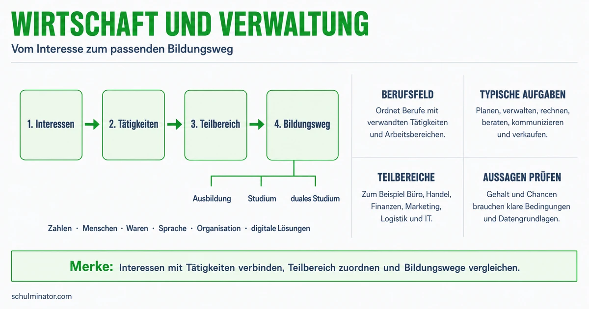 Arbeit und Berufe in Wirtschaft und Verwaltung
