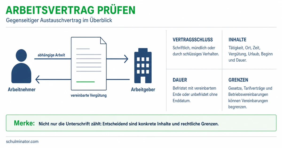 Arbeitsvertrag: Inhalt, Formen und Prüfung