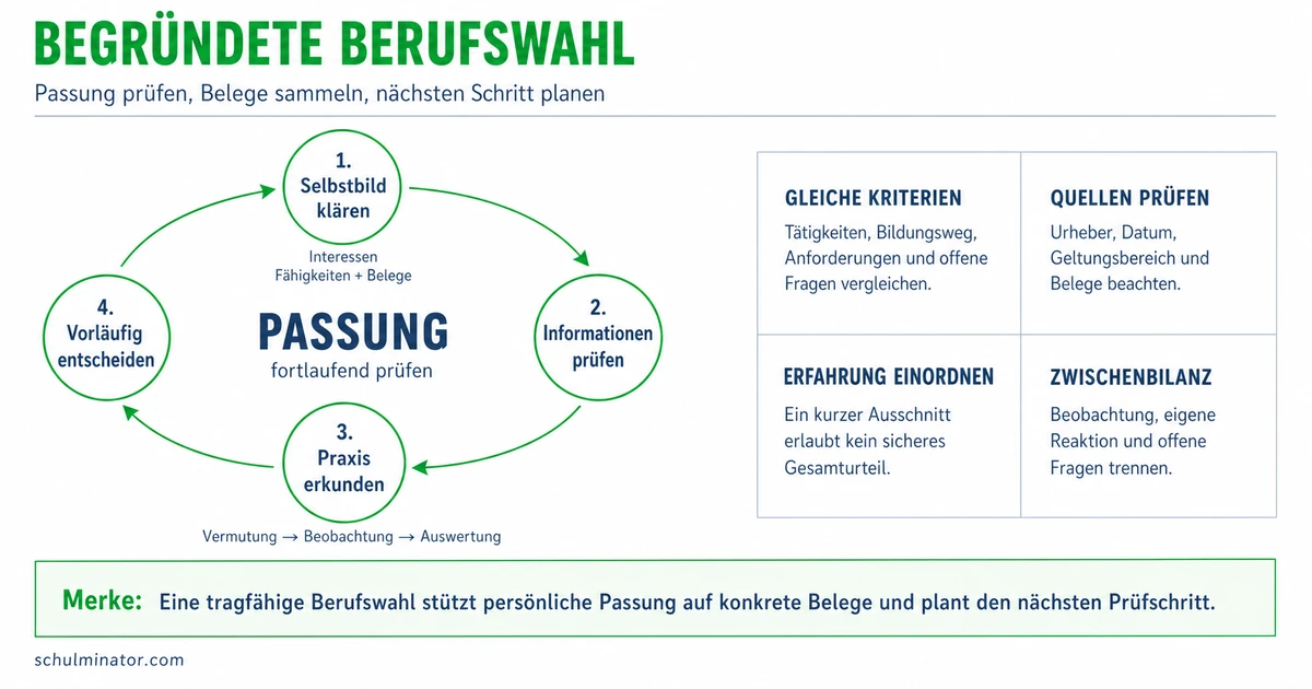 Berufswahl: Berufe prüfen und begründet entscheiden