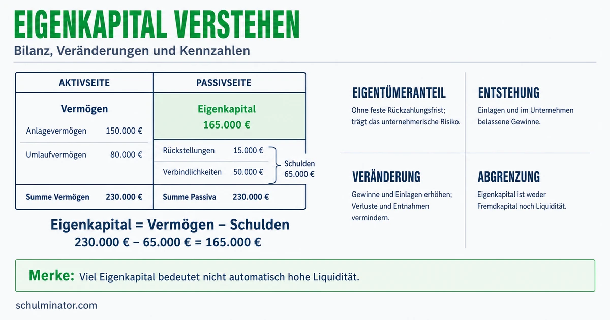 Eigenkapital: Definition, Bilanz und Kennzahlen