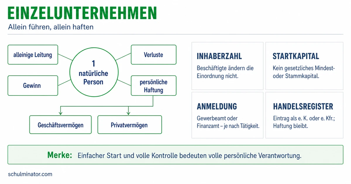 Einzelunternehmen: Merkmale, Chancen und Risiken