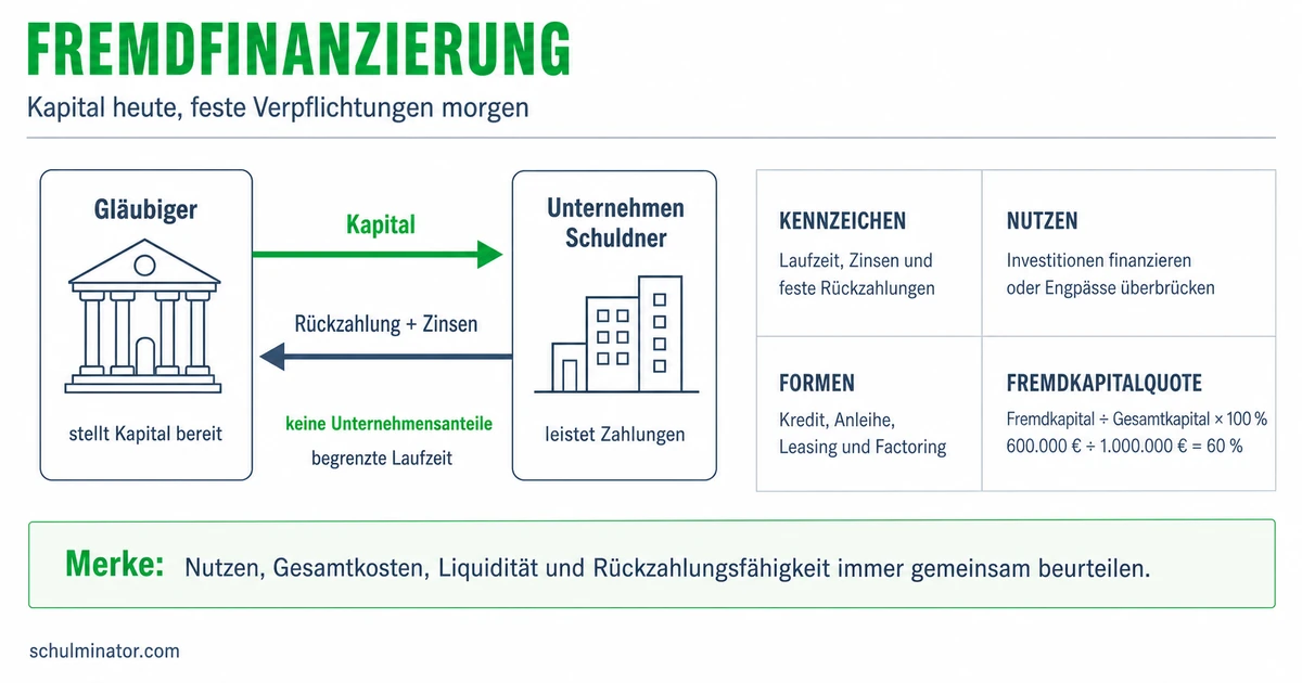 Fremdfinanzierung: Formen, Kosten und Risiken