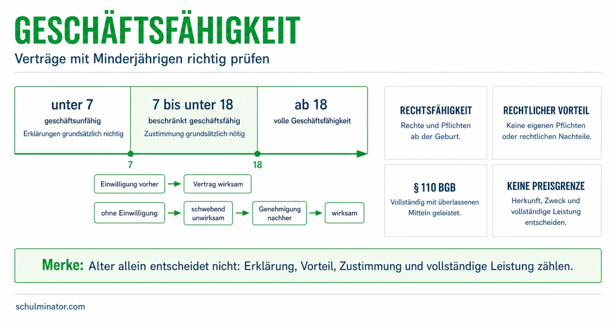 Geschäftsfähigkeit: Verträge Minderjähriger prüfen
