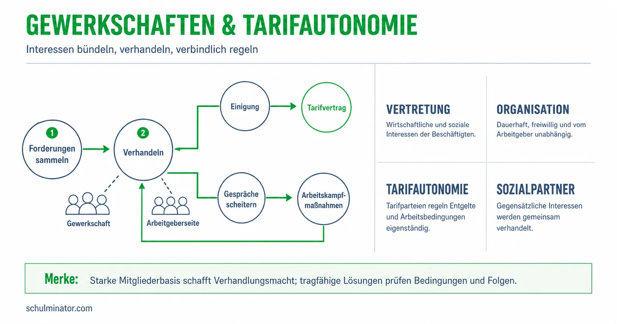 Gewerkschaften in der Wirtschaft einfach erklärt