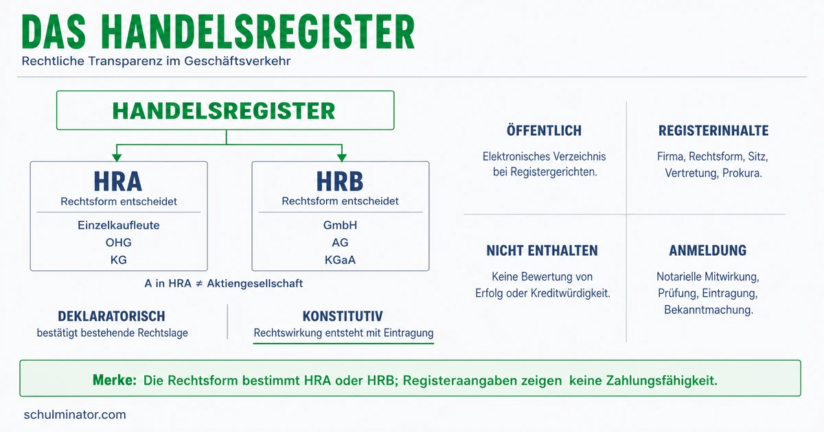 Handelsregister: Funktion, HRA und HRB erklärt
