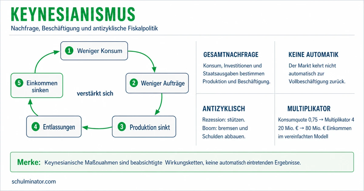 Keynesianismus: Nachfrage und Fiskalpolitik verstehen