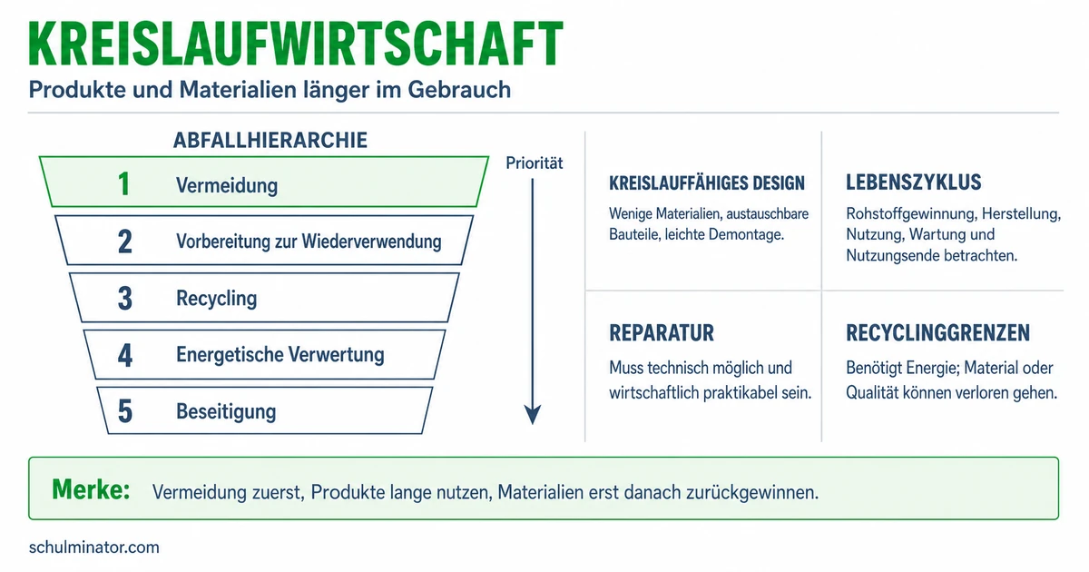 Kreislaufwirtschaft: Prinzip, Beispiele und Grenzen