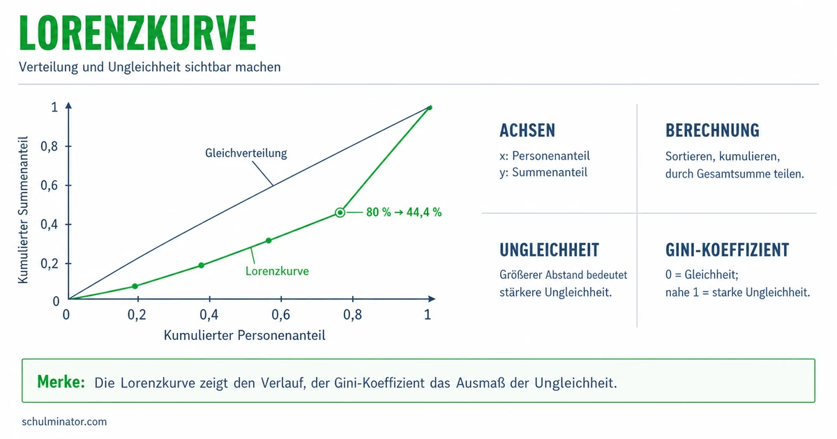 Lorenzkurve berechnen, zeichnen und deuten