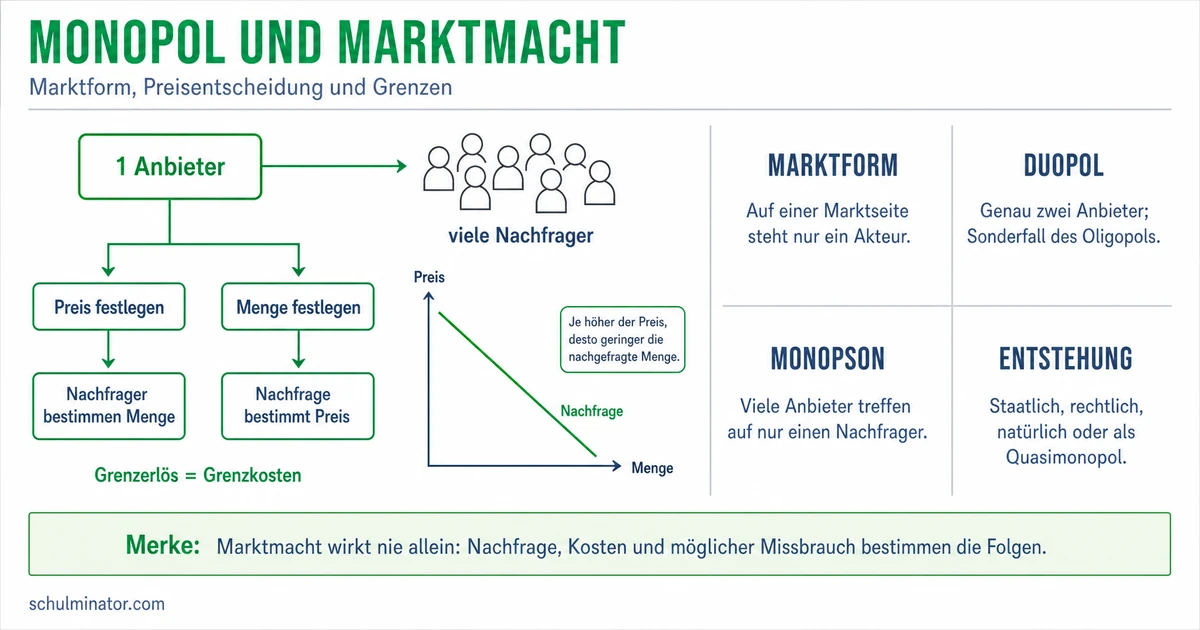 Monopol: Arten, Marktmacht und Regulierung
