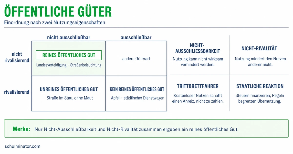 Öffentliche Güter: Merkmale und Trittbrettfahrer