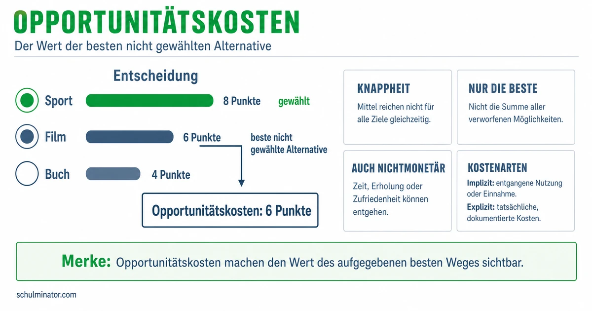 Opportunitätskosten einfach erklärt und berechnet