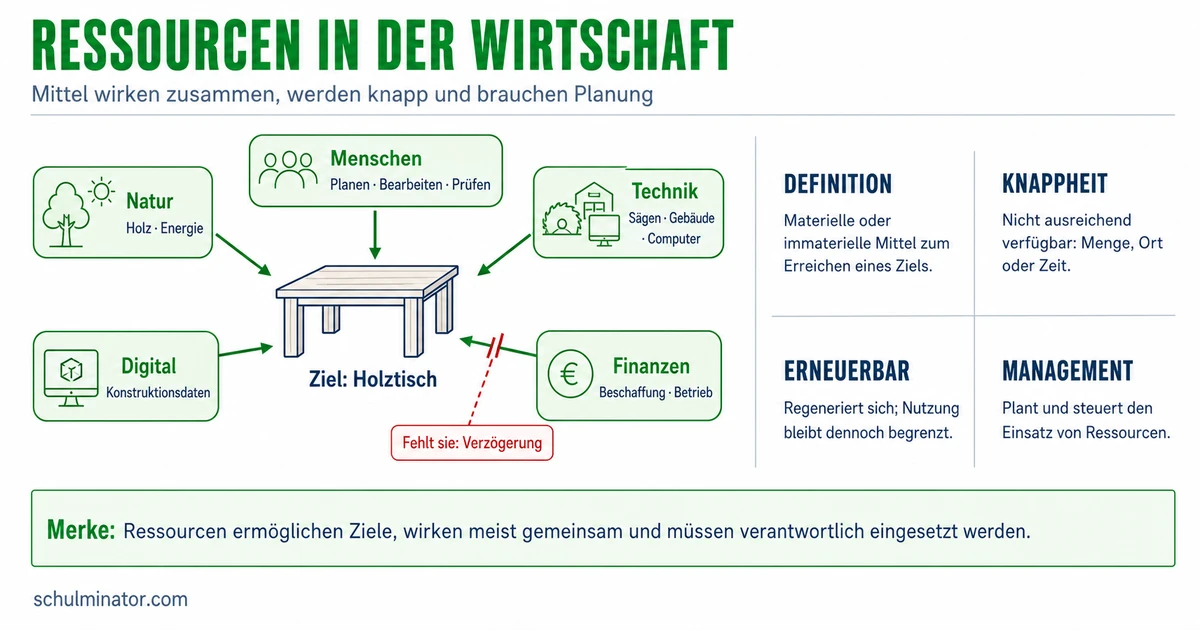 Ressourcen in der Wirtschaft einfach erklärt
