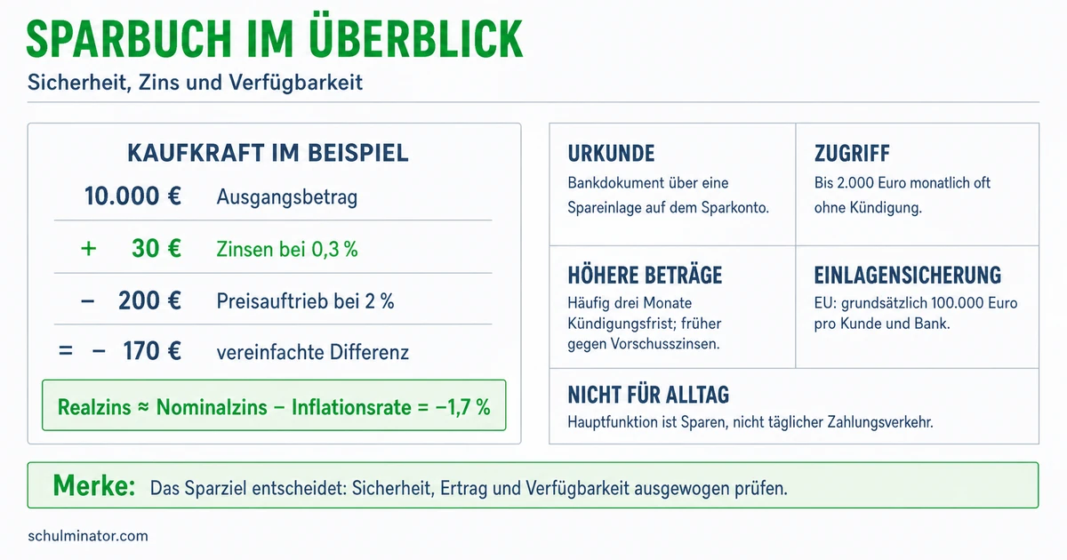Sparbuch: Funktion, Sicherheit und Kaufkraft