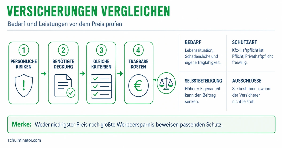 Versicherungen vergleichen: Leistungen und Kosten