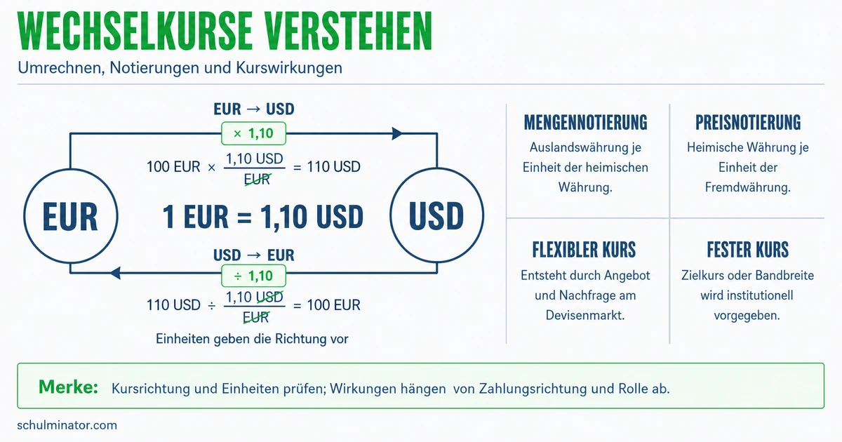 Wechselkurs: Kurse lesen, rechnen und beurteilen